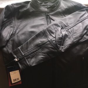 Spyder Black leather bomber coat
